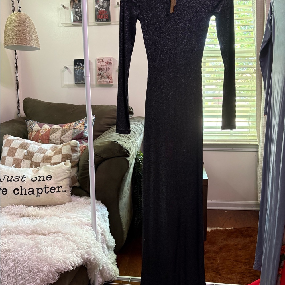 Skims black glitter ribbed dress🖤